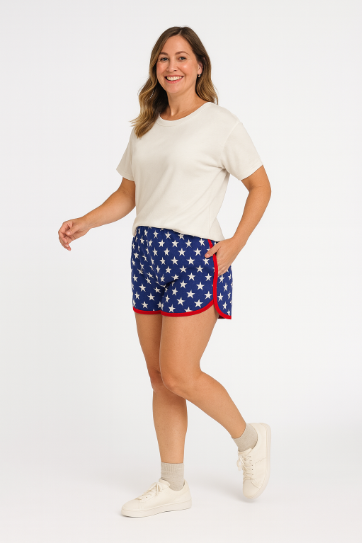 Grace & Emma Go-Getter Shorts, Navy Stars
