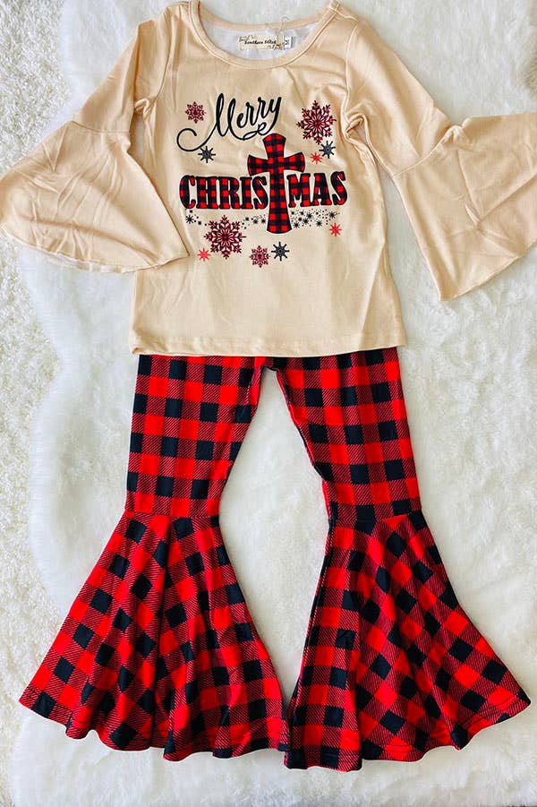 "Merry Christmas" snowflake top bottom 2pc set
