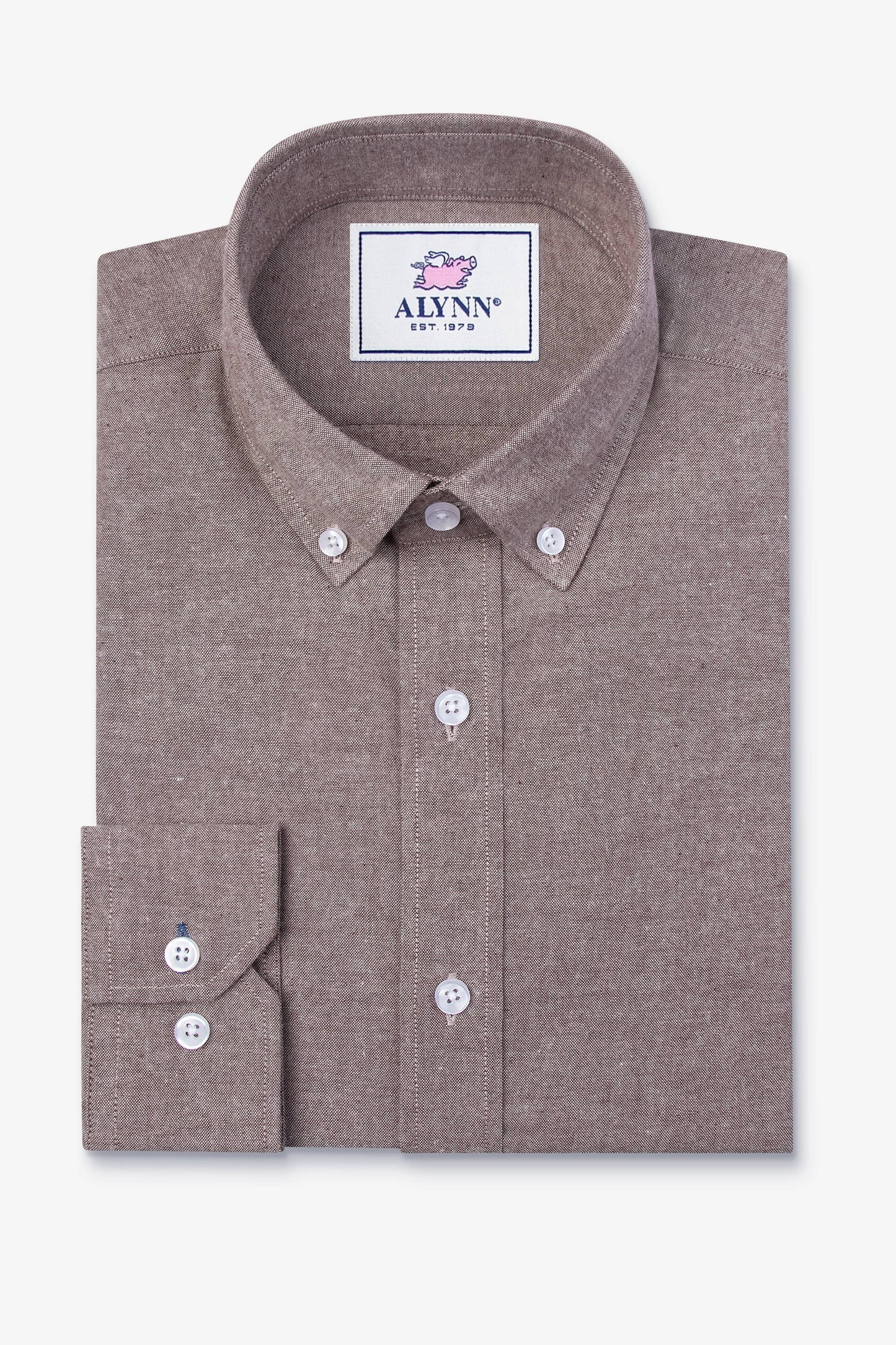 Lucas Casual Untuckable Casual Fit Dress Shirt Brown - Alynn