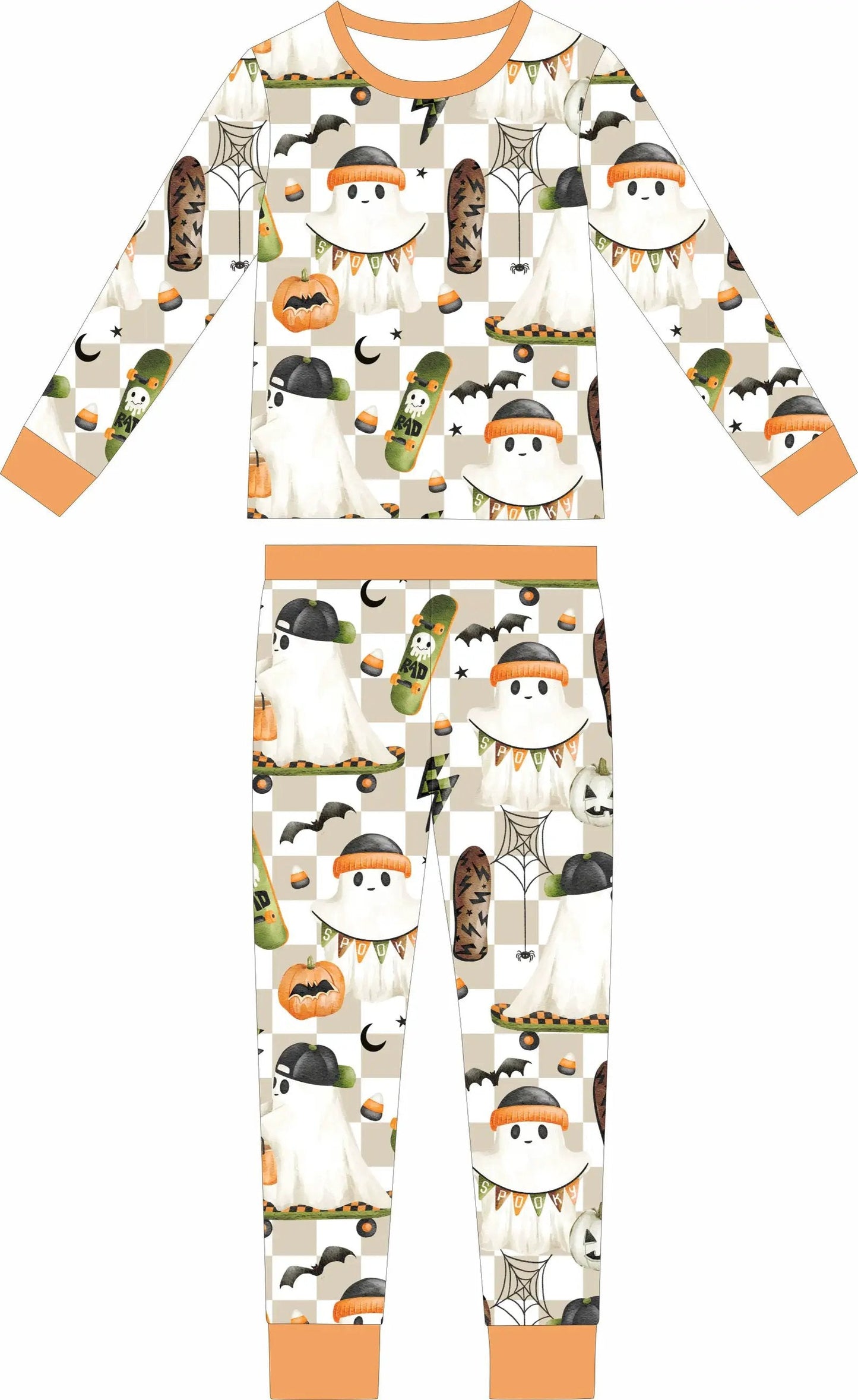 Max and Pippa | Toddler Rad Skater Ghost Bamboo 2 Piece Pajama Set