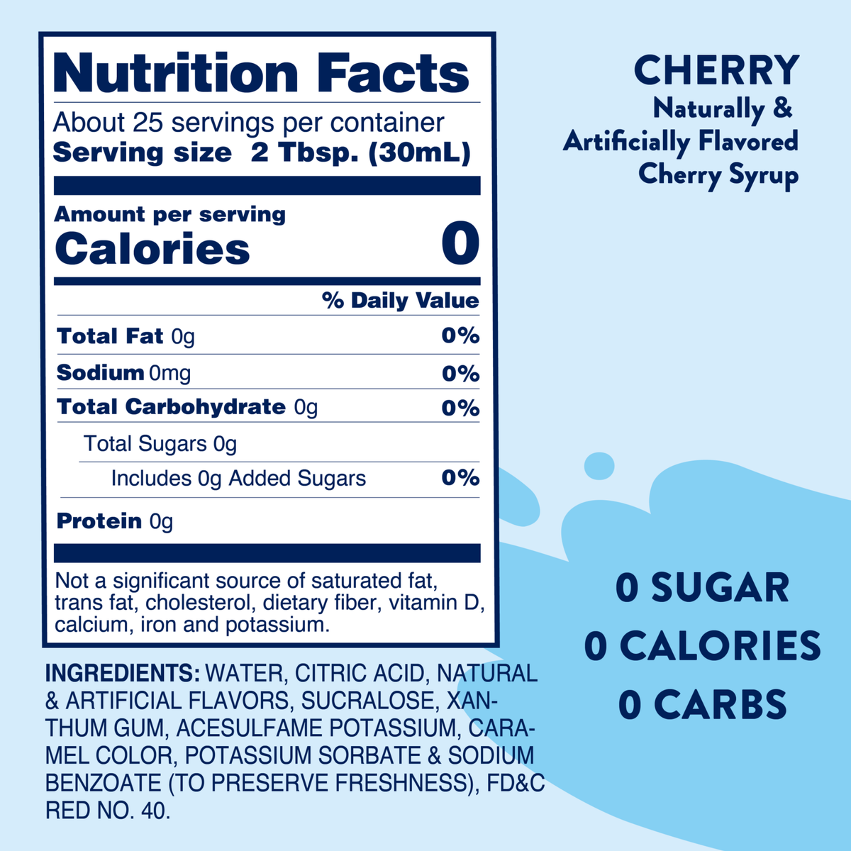 Jordan's Skinny Mixes Sugar Free Cherry Syrup