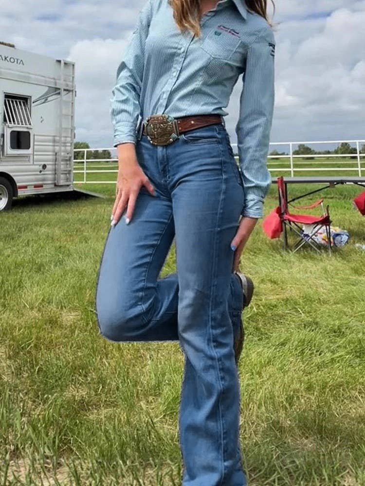 Western Vintage Cowboy Embroidered bootcut jeans