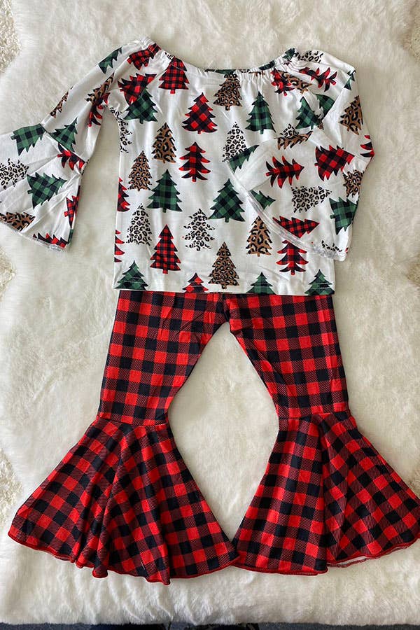 Kids Leopard & Plaid Christmas tree set