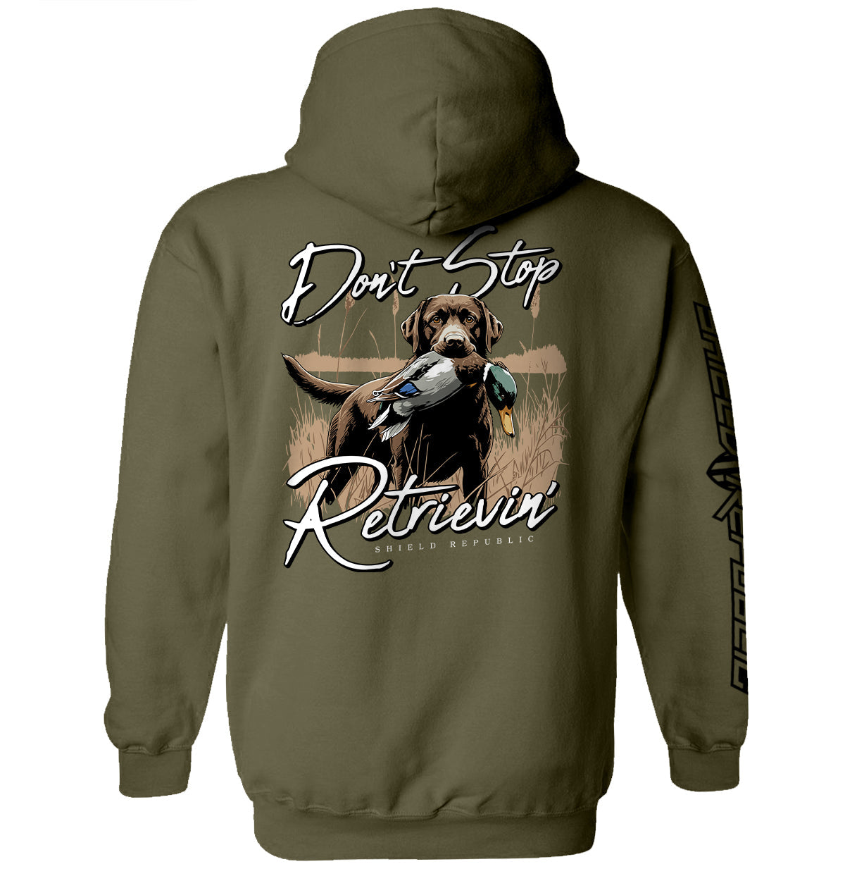 Shield Republic Don't Stop Retrievin' Chocolate Lab