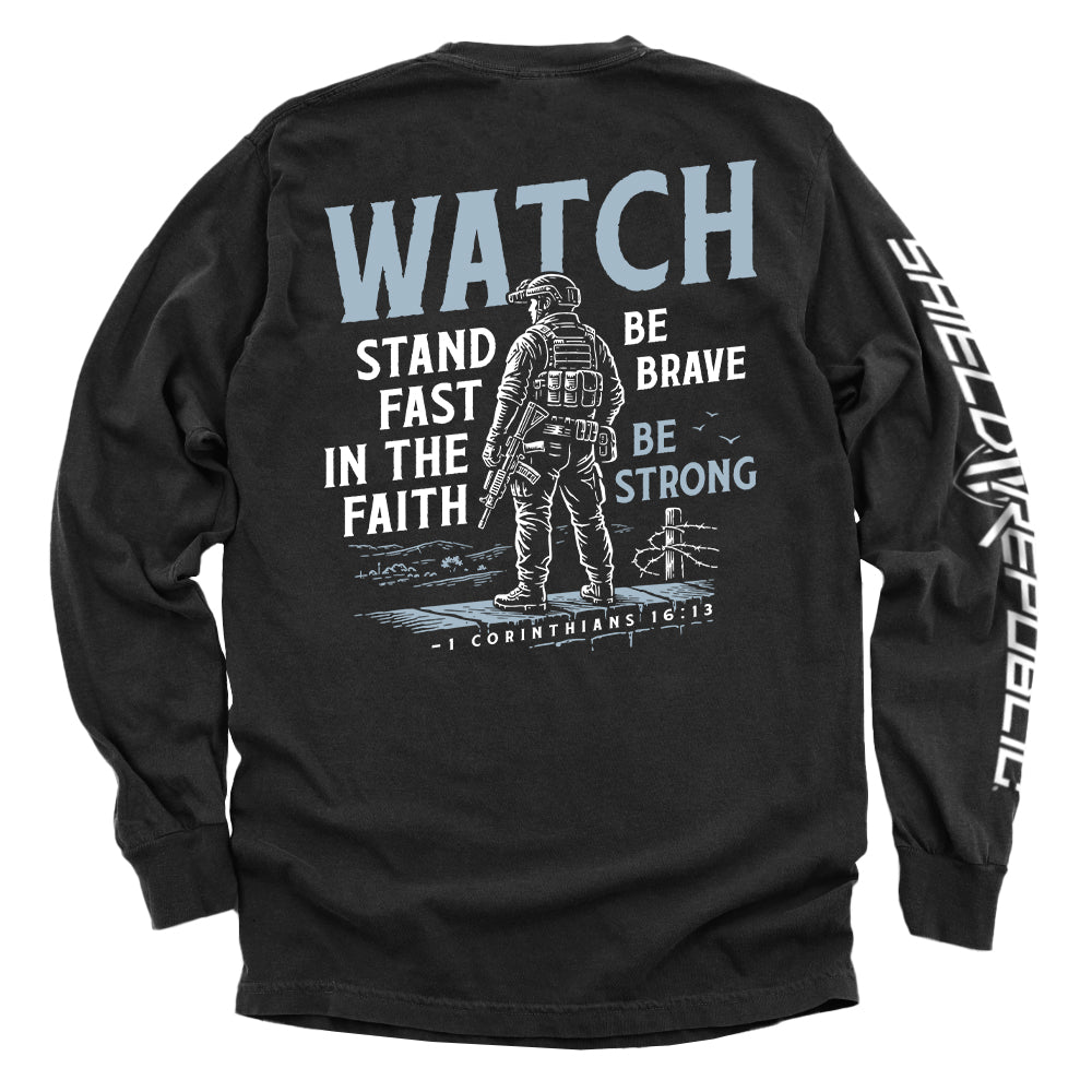Shield Republic Watch Stand Fast in the Faith (Back Print)