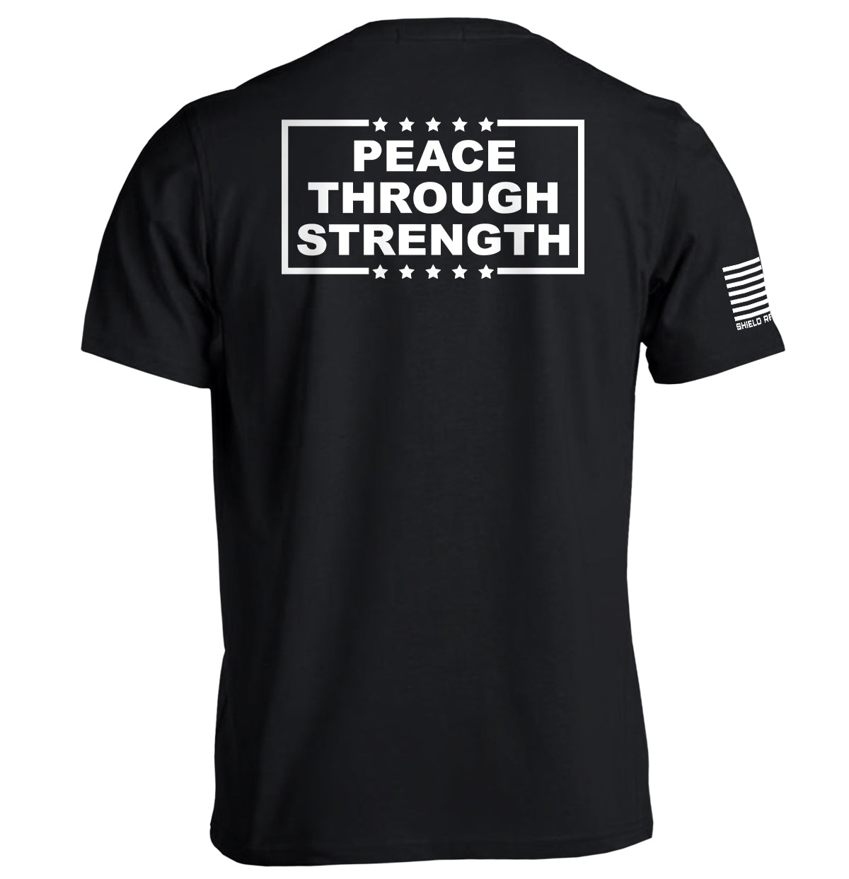 Shield Republic Peace Through Strength White