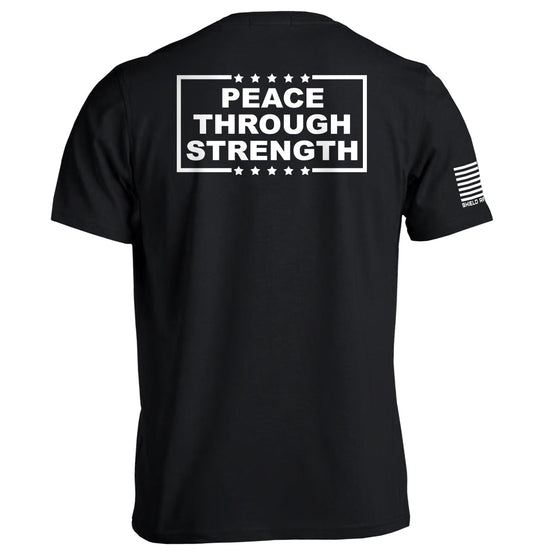 Shield Republic Peace Through Strength White