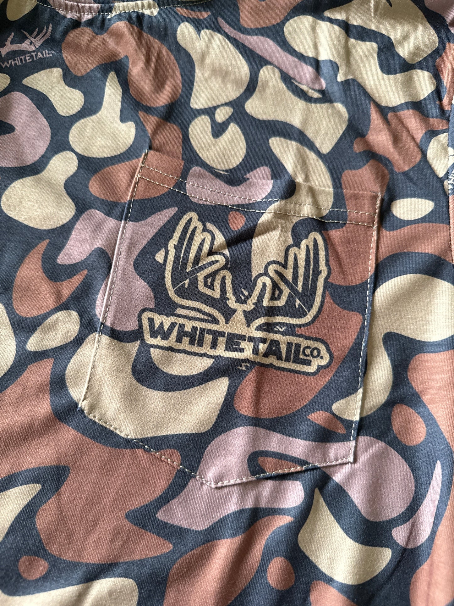 New !!! Whitetail Co. Old Dark Duck Camo Faded Pocket Tee