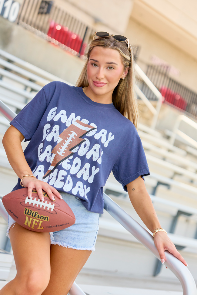 Gameday Football Navy Graphic Tee