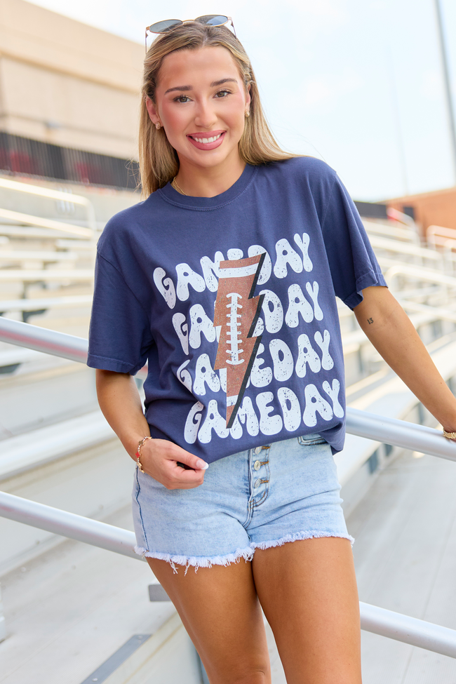 Gameday Football Navy Graphic Tee