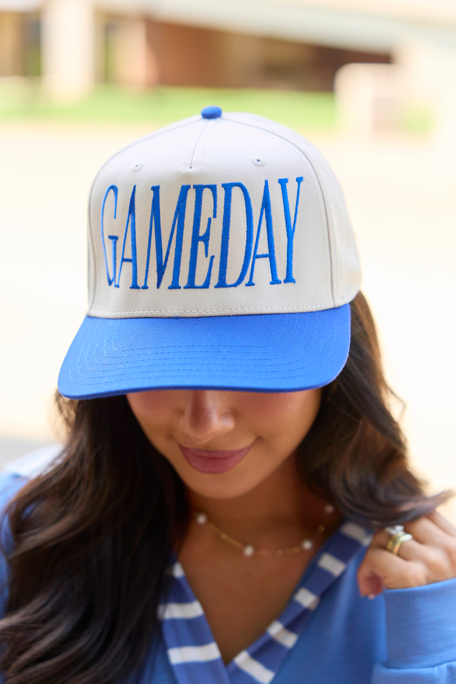 Pink Lili It's Gameday Royal Blue Embroidered Trucker Hat