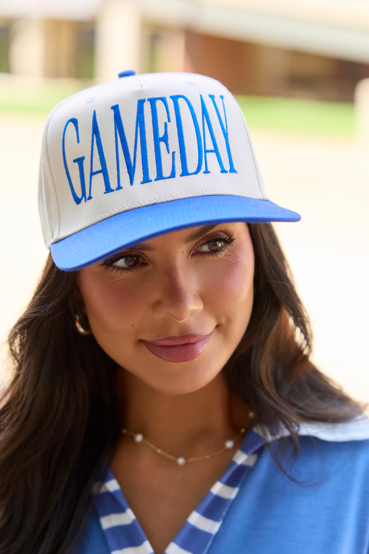 Pink Lili It's Gameday Royal Blue Embroidered Trucker Hat