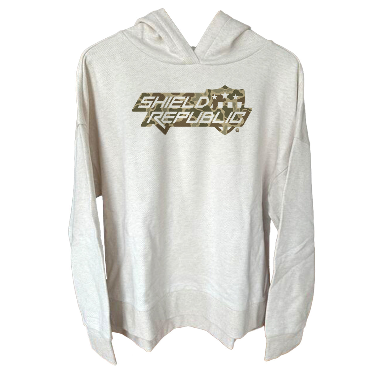Shield Republic Duck Camo Stacked Logo (Front)