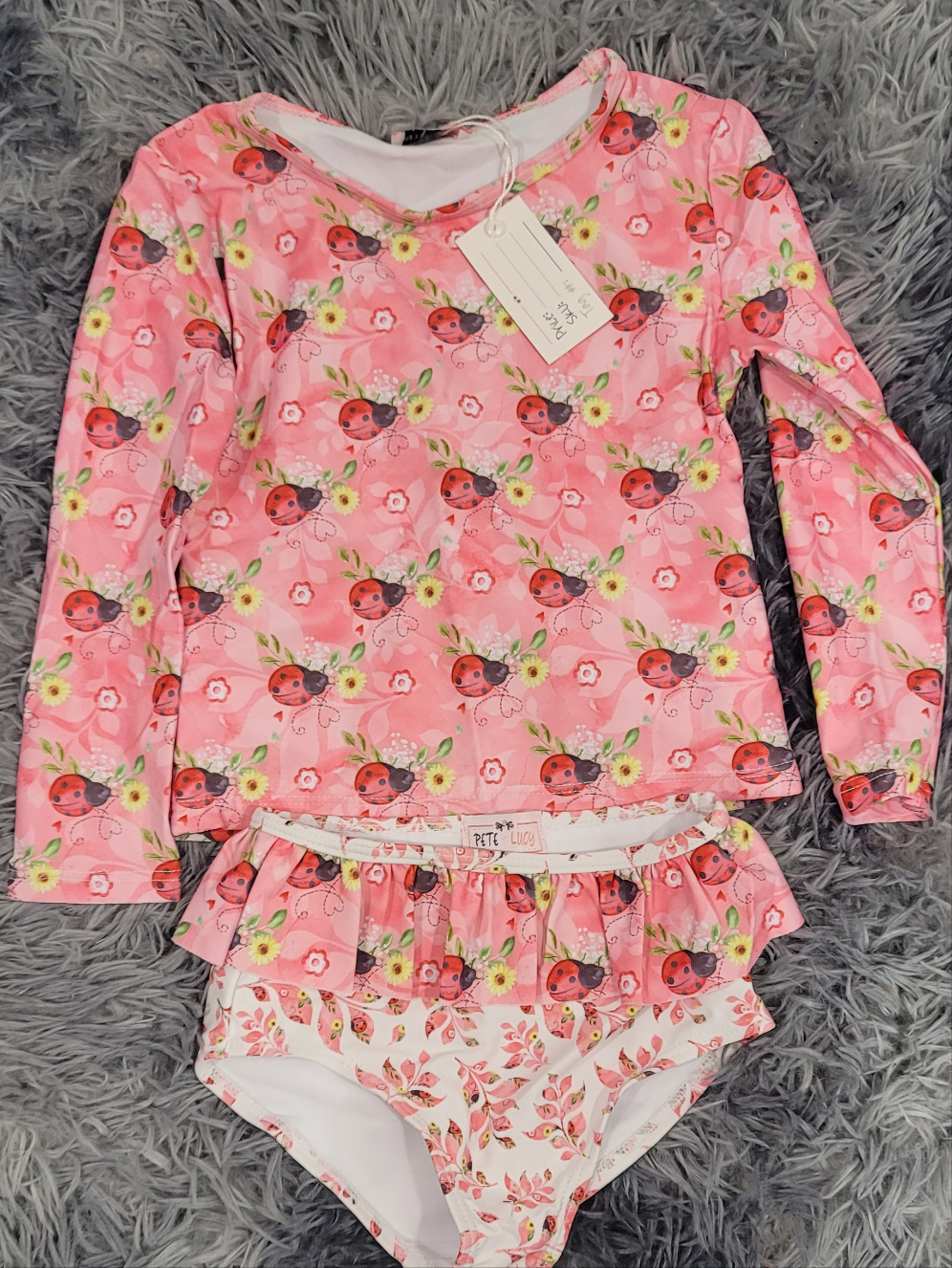 SWIM: Sweet Ladybugs - Two Piece (Long Sleeve)