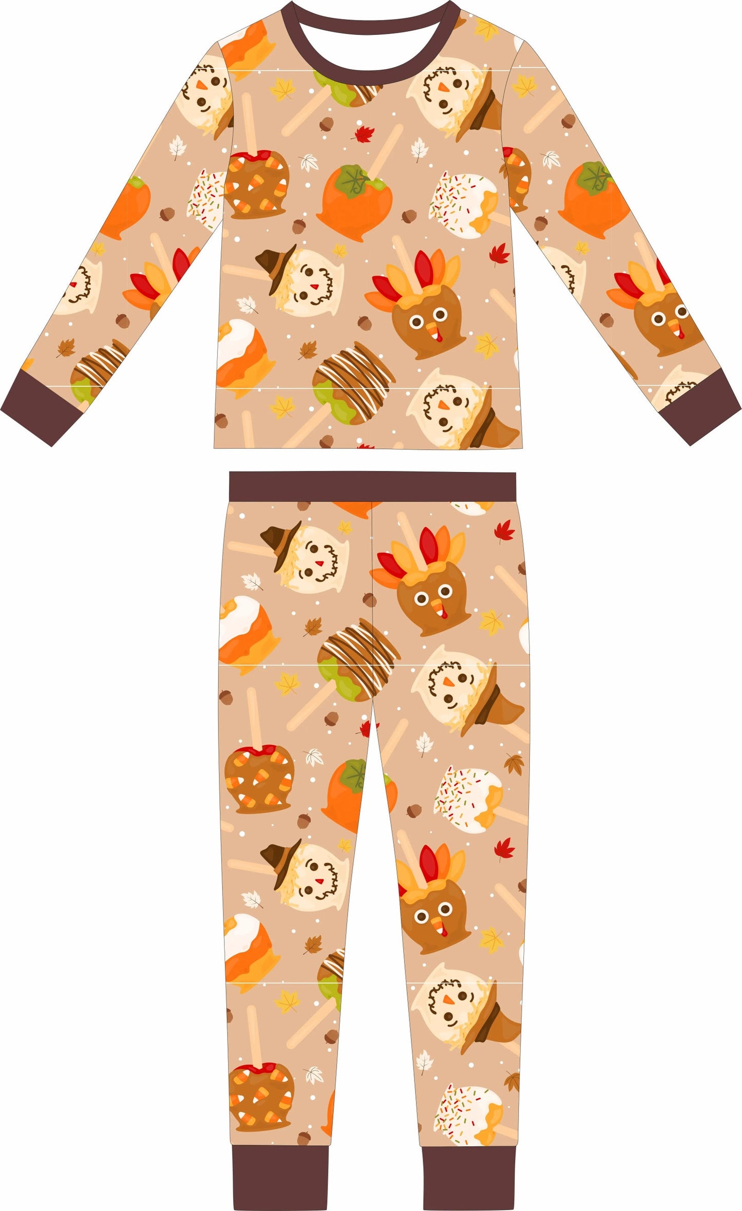 Max and Pippa | Fall Candy Apple Two Piece Bamboo Pajama Set