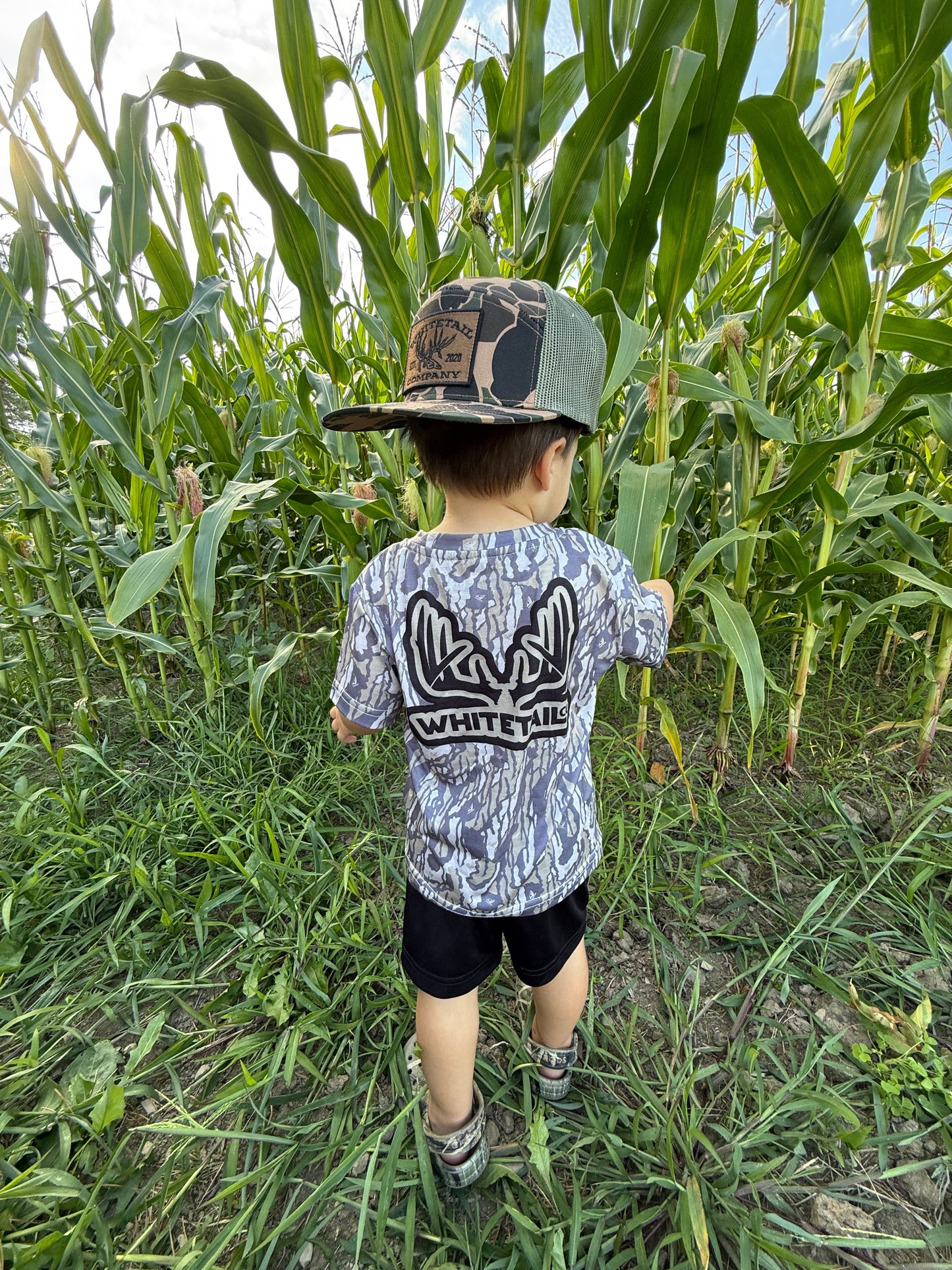 Whitetail Co. Toddler Old Tree Bark Camo Faded Pocket Tee