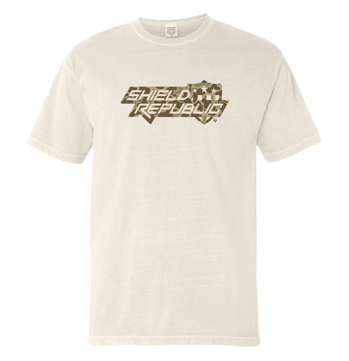 Shield Republic Duck Camo Stacked Logo (Front)