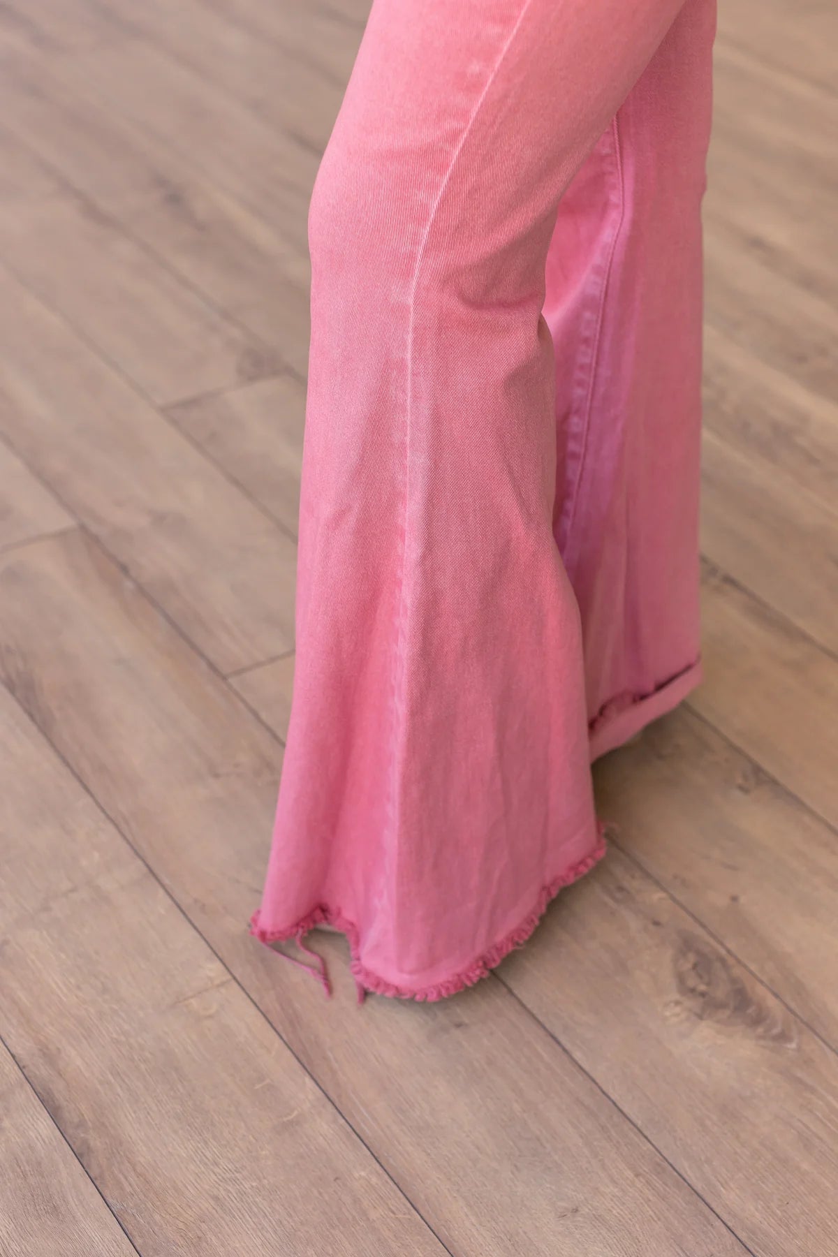 THE STACEY PINK DENIM BELL BOTTOMS BY GRACE & EMMA