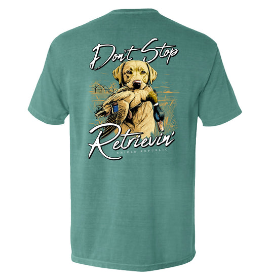 Shield Republic Don't Stop Retrievin Yellow Lab