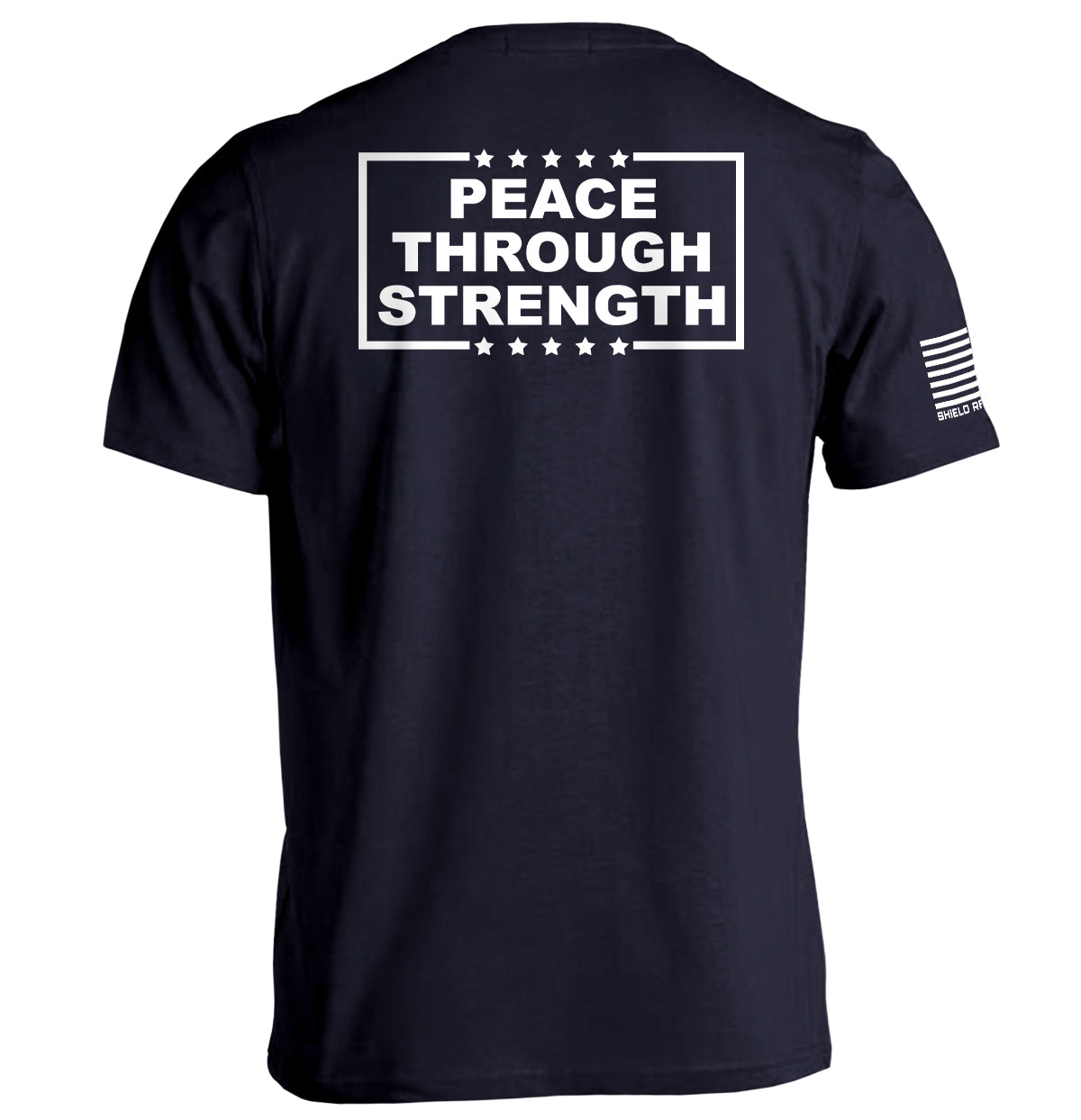 Shield Republic Peace Through Strength White