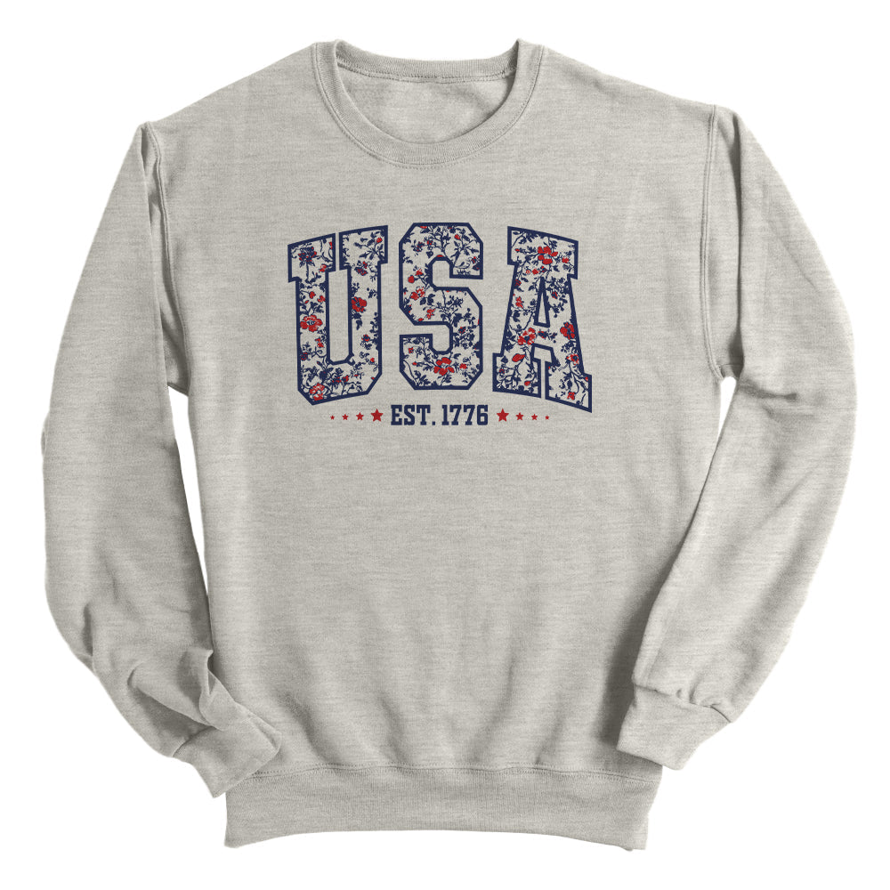 Shield Republic USA Floral Est 1776 (Front)