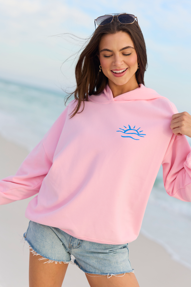 Saltwater State Of Mind Light Pink Graphic Hoodie