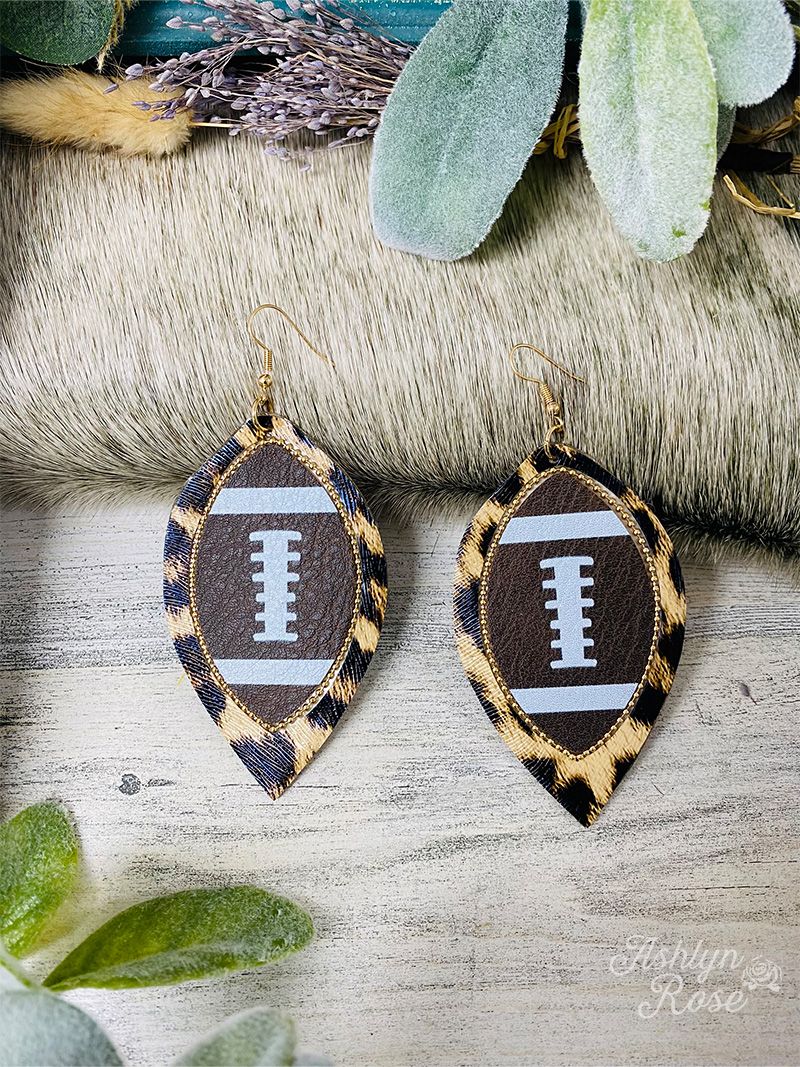 Grace and Emma Stadium Spirit Football Earrings