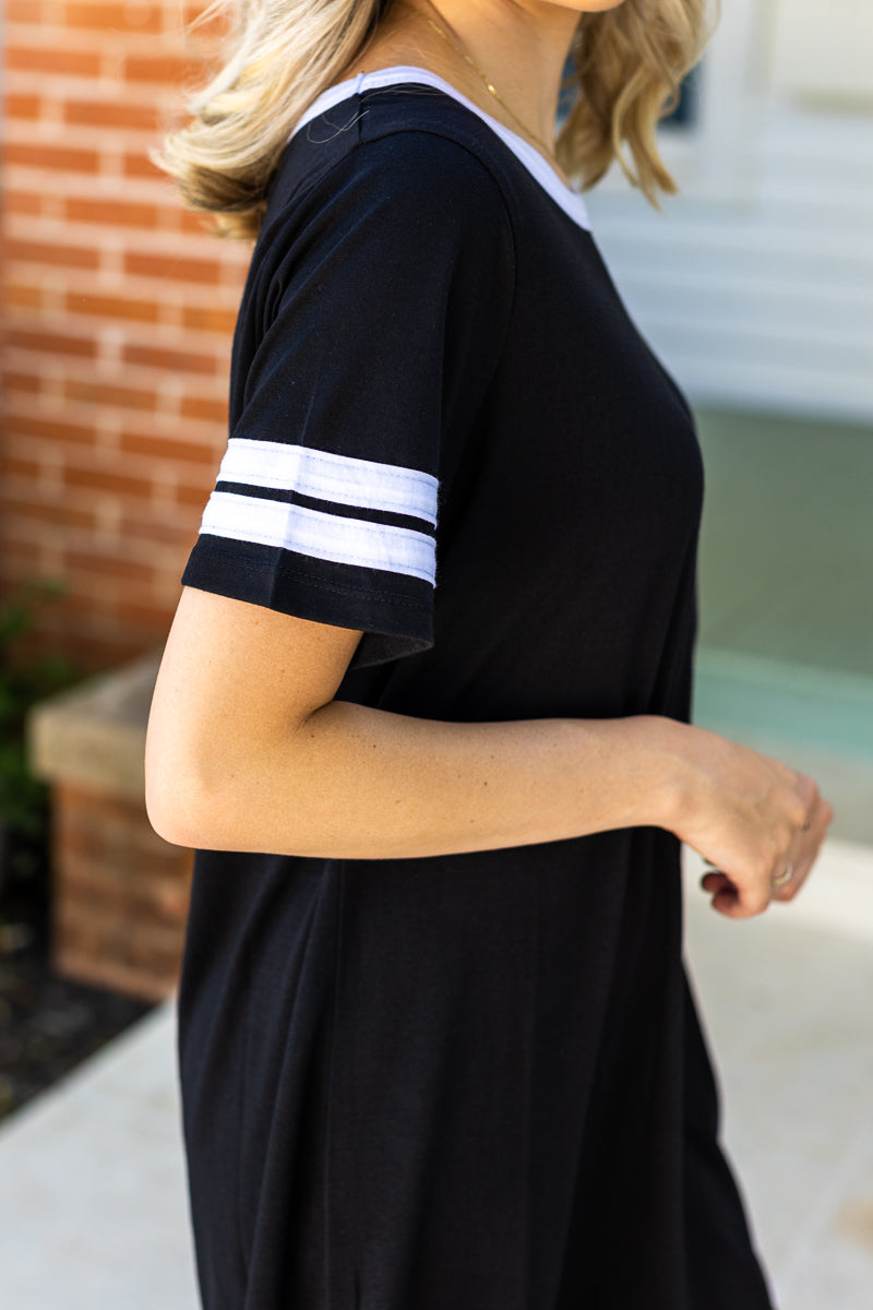 Grace & Emma Say it Loud, Say it Proud Gameday Dress, Black