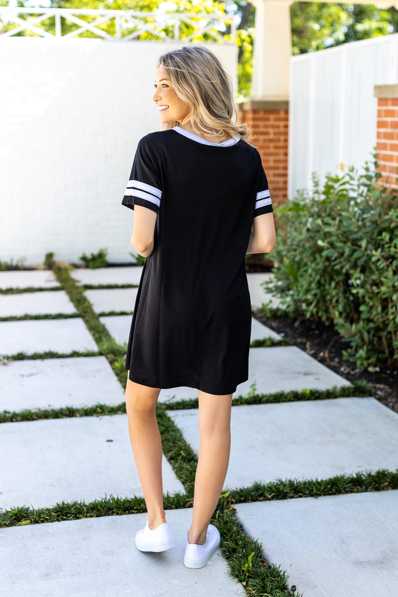 Grace & Emma Say it Loud, Say it Proud Gameday Dress, Black