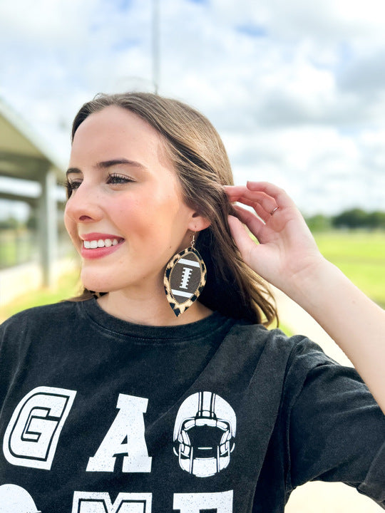 Grace and Emma Stadium Spirit Football Earrings