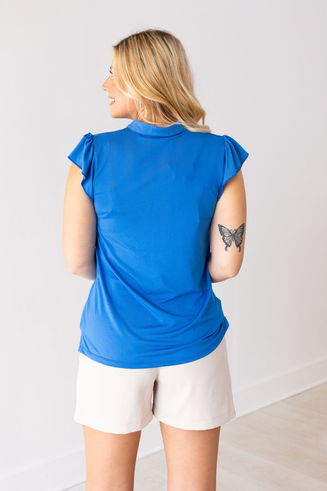 Grace & Emma The Nicole V-Neck Top, Blue