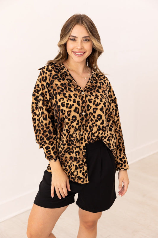 Grace & Emma The Kathryn Button-Up, Leopard