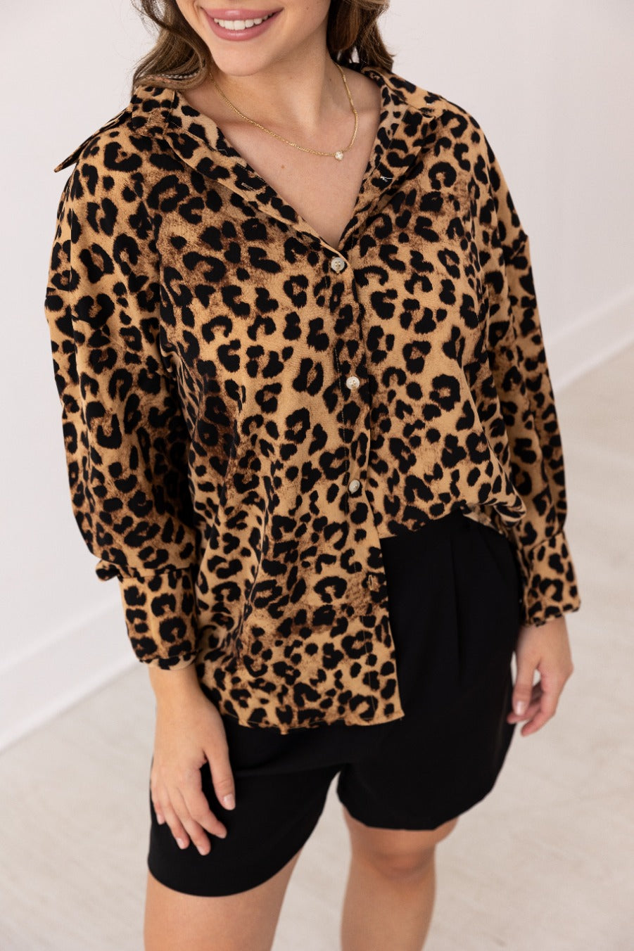 Grace & Emma The Kathryn Button-Up, Leopard