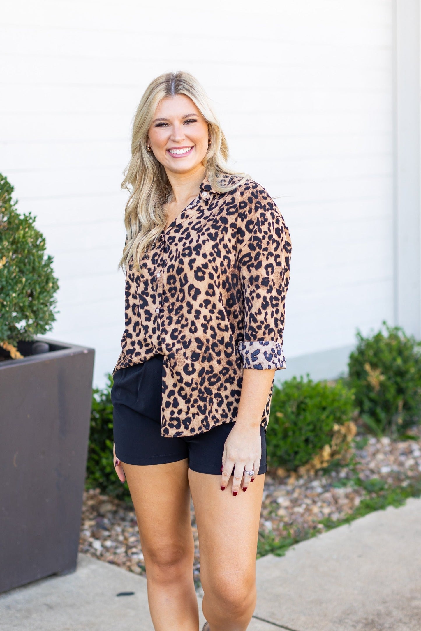Grace & Emma The Kathryn Button-Up, Leopard