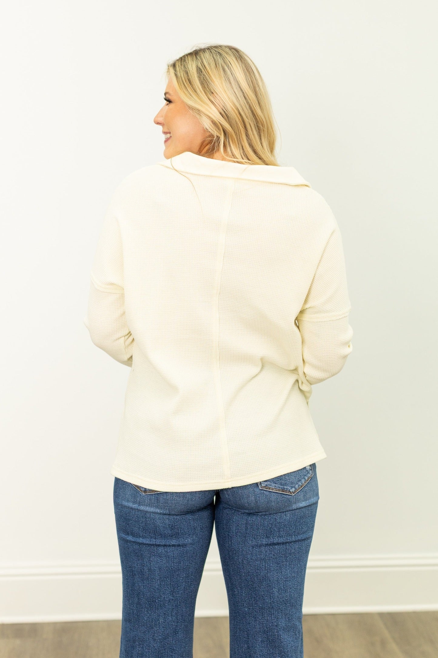 Grace + Emma Waffle Knit Top, Ivory