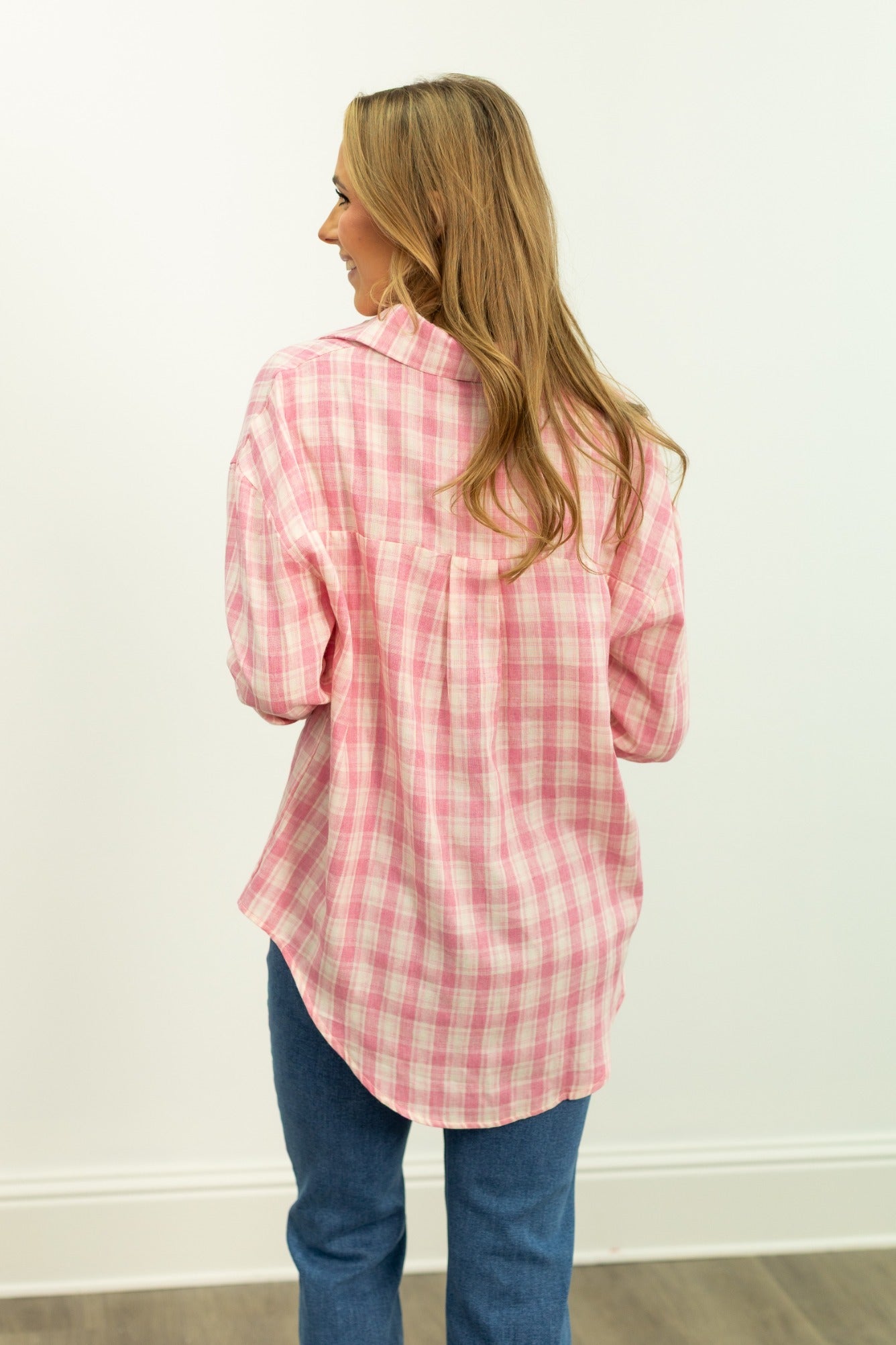 Grace & Emma The Kathryn Button-Up, Pink Plaid