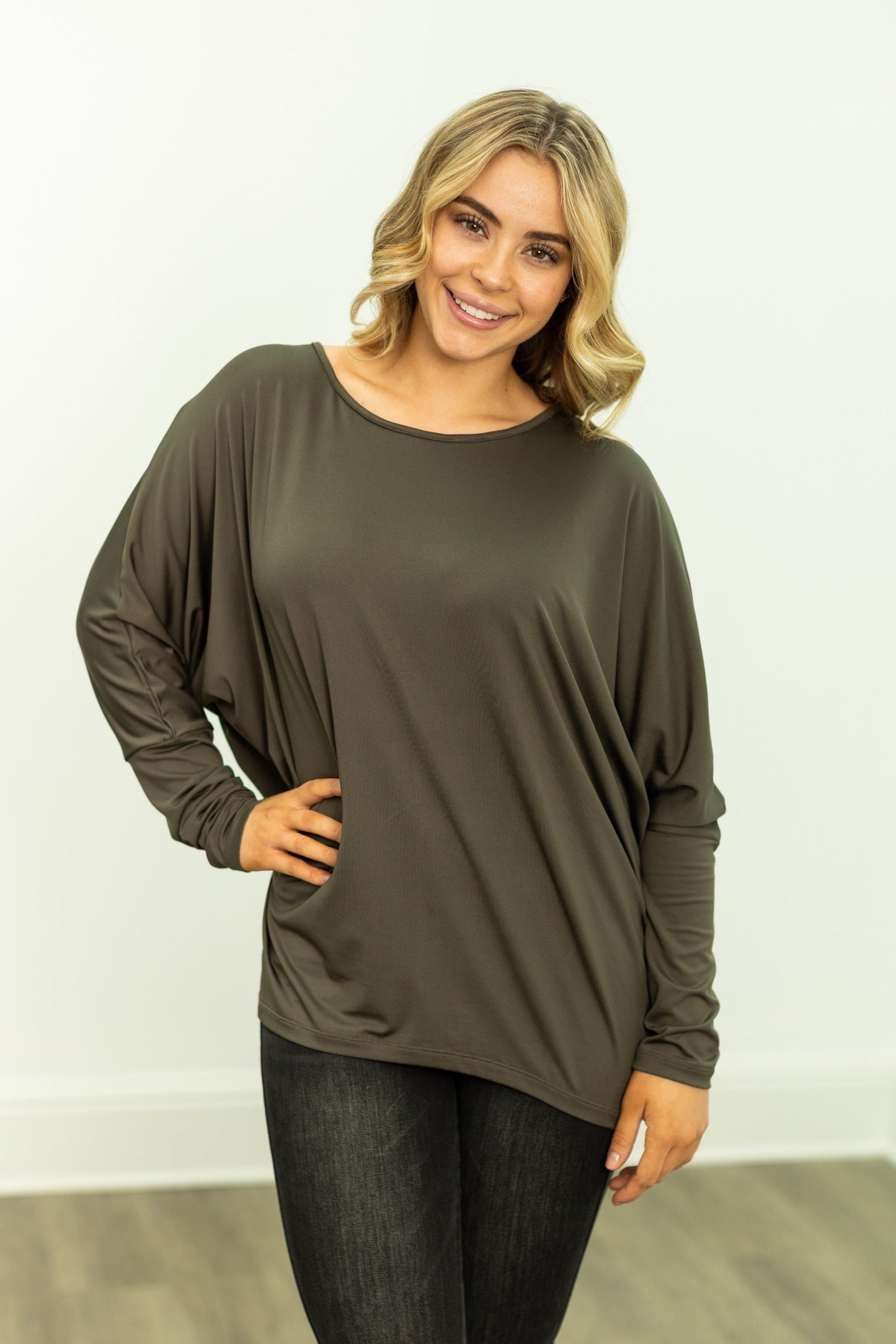 Grace & Emma Long-sleeve Crewneck, Olive