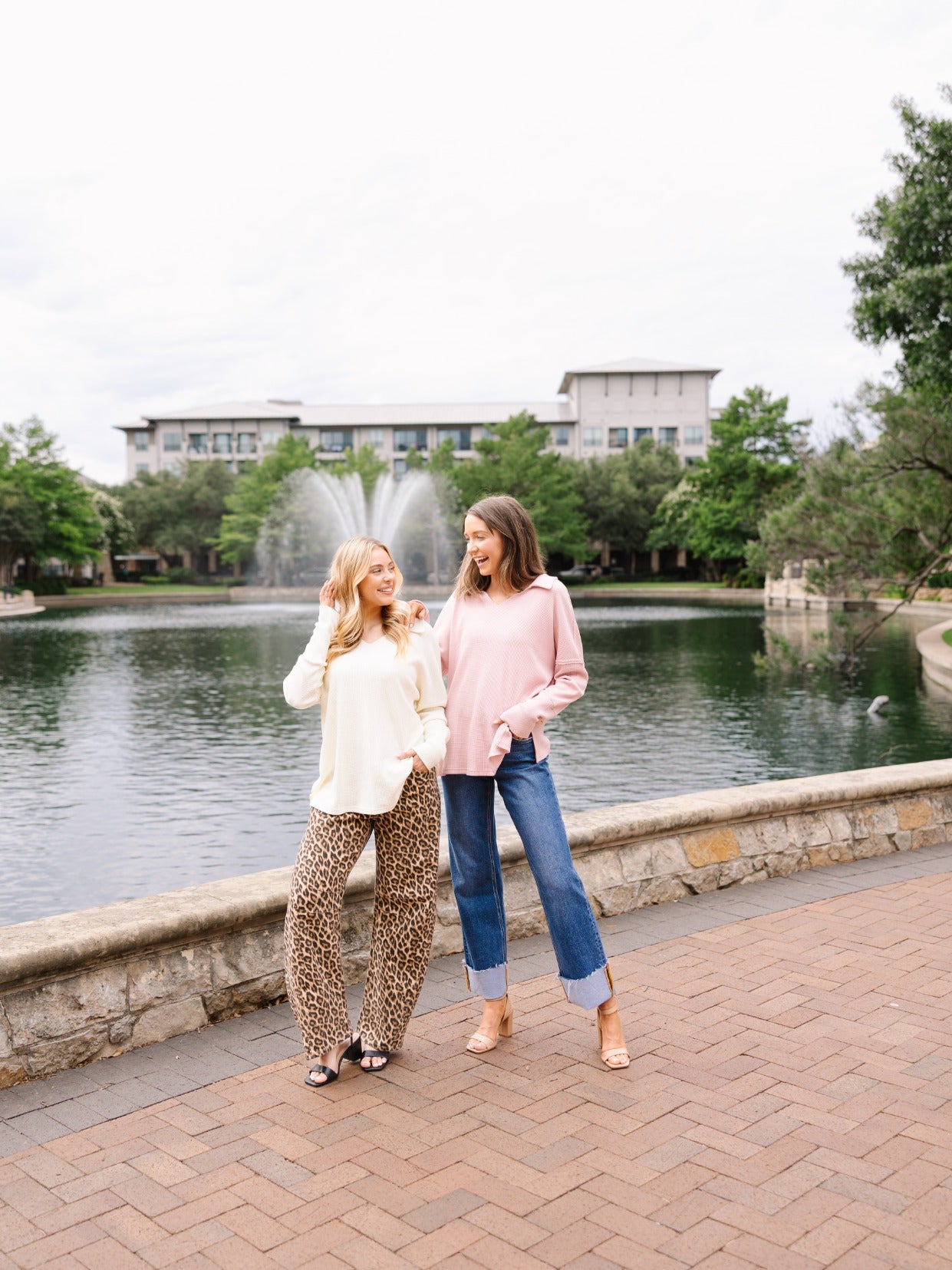 Grace & Emma Waffle Knit Top, Pink