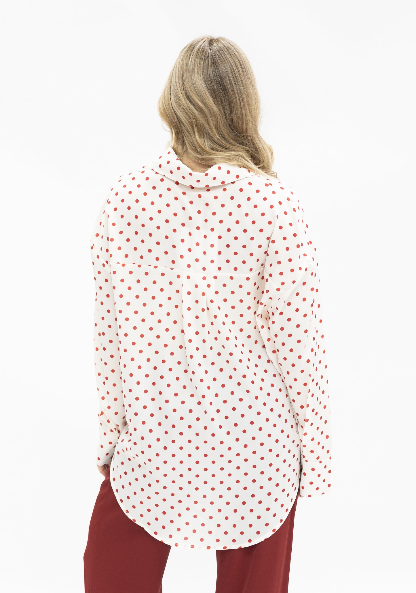 Grace & Emma Kathryn Classic Button-Up, Red Polka-Dot