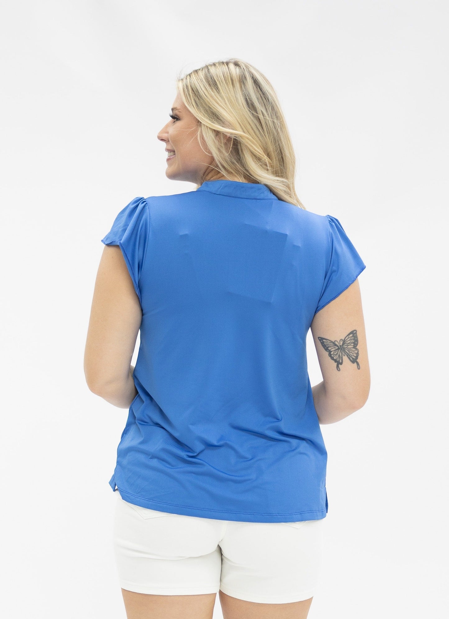 Grace & Emma The Nicole V-Neck Top, Blue