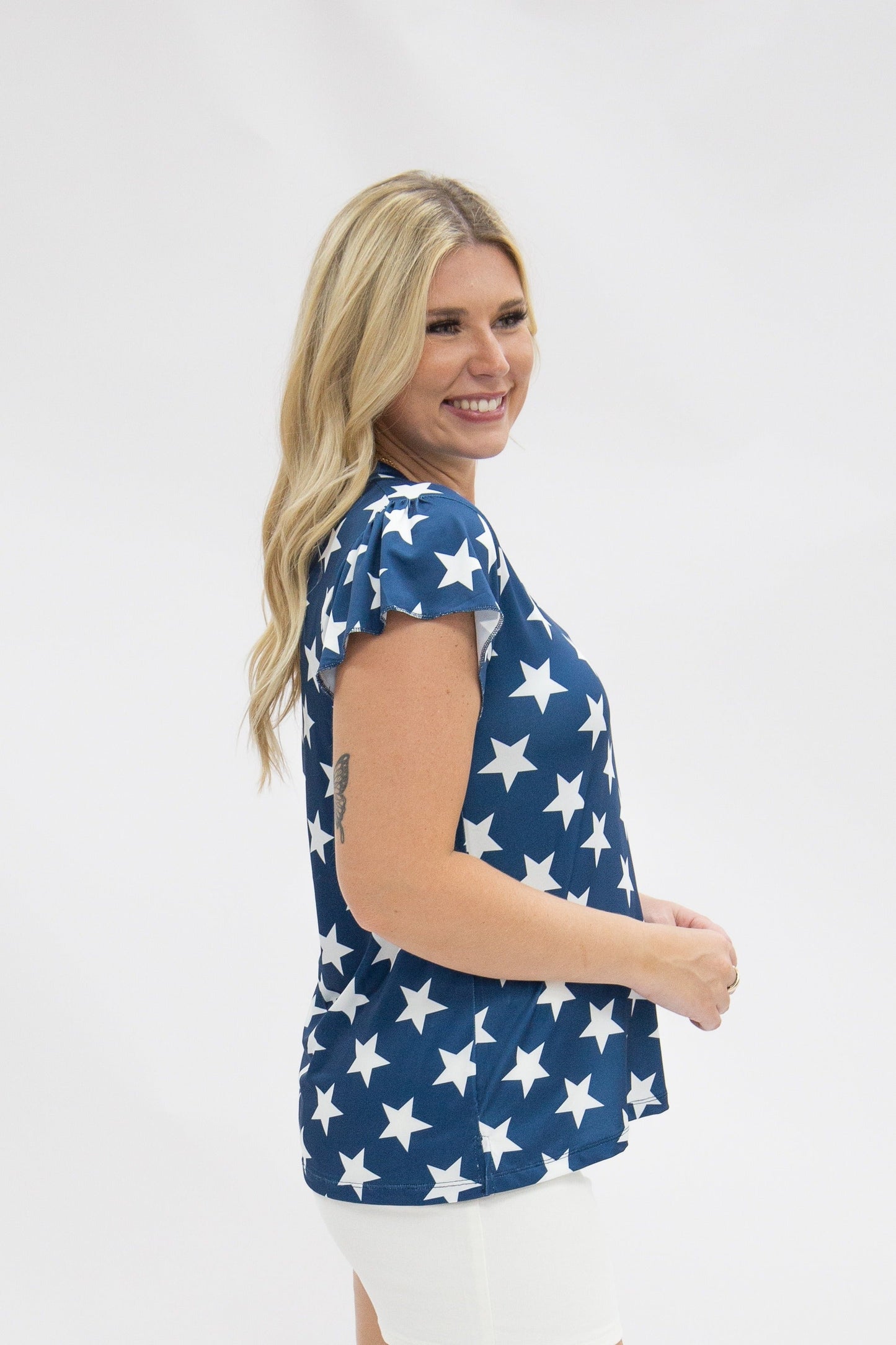 Grace & Emma The Nicole V-Neck Top, Stars
