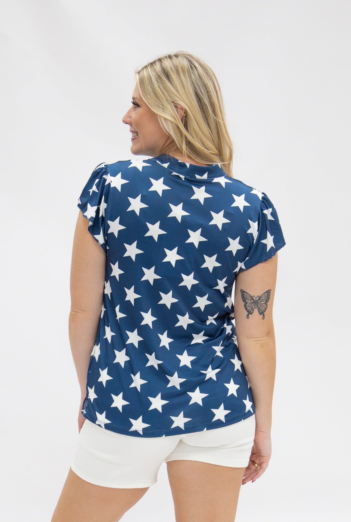 Grace & Emma The Nicole V-Neck Top, Stars