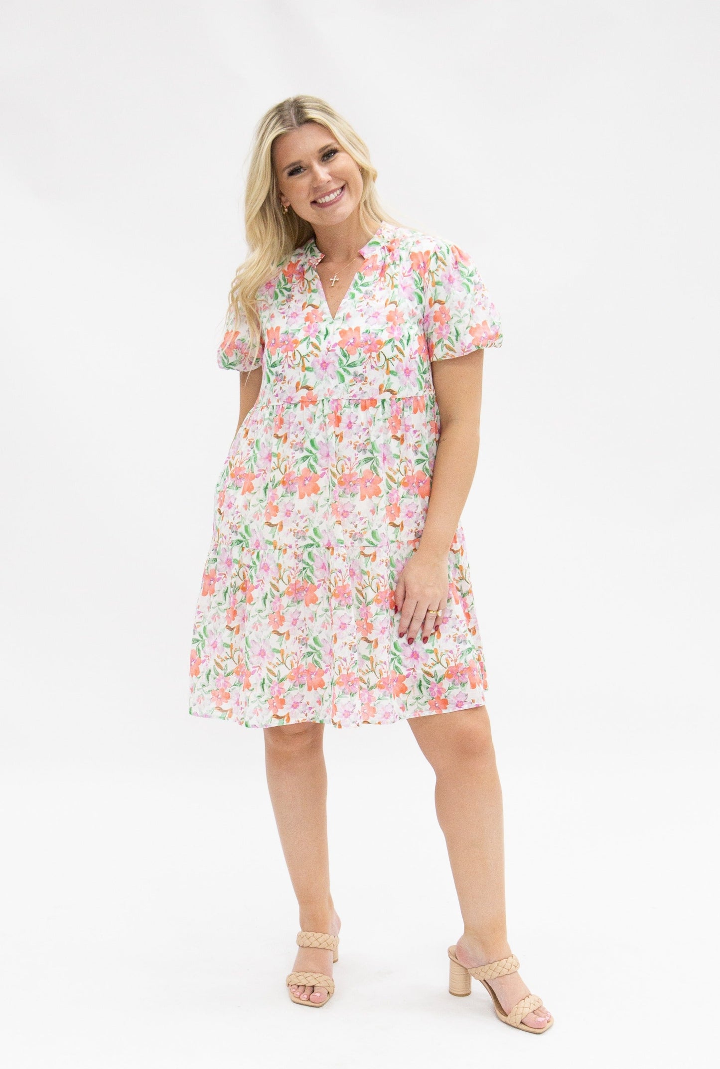 Grace + Emma Watercolor Floral Dress