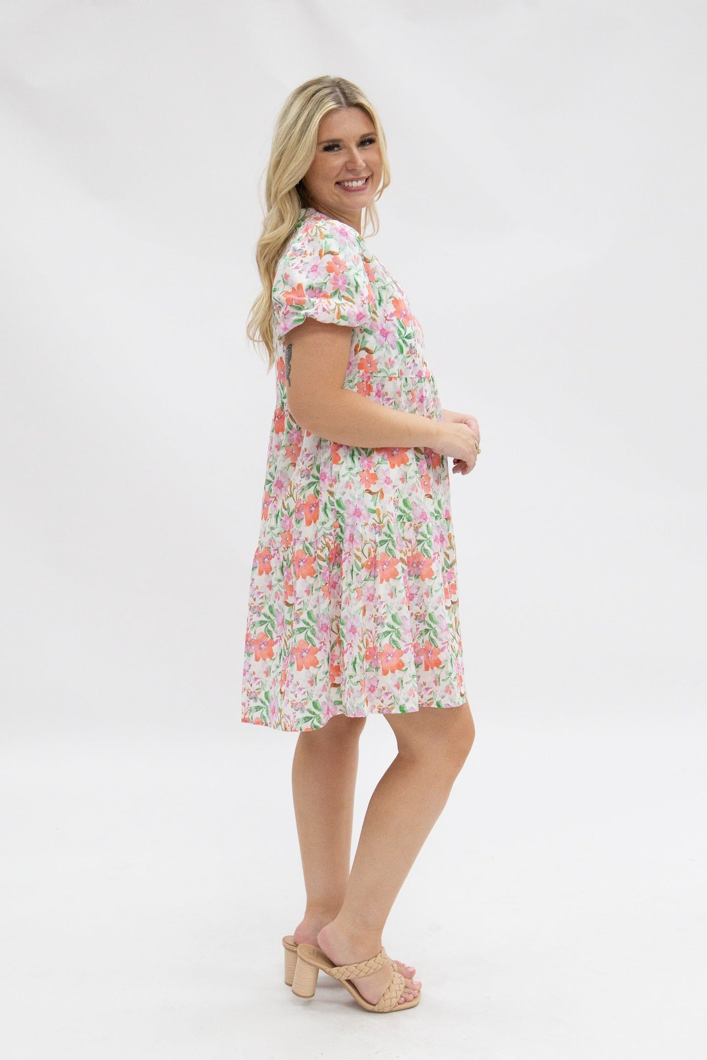 Grace + Emma Watercolor Floral Dress