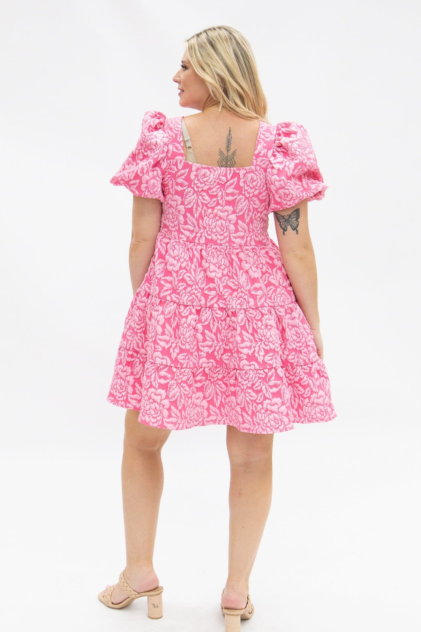 Grace & Emma Dolly Doll Jacquard Dress, Pink