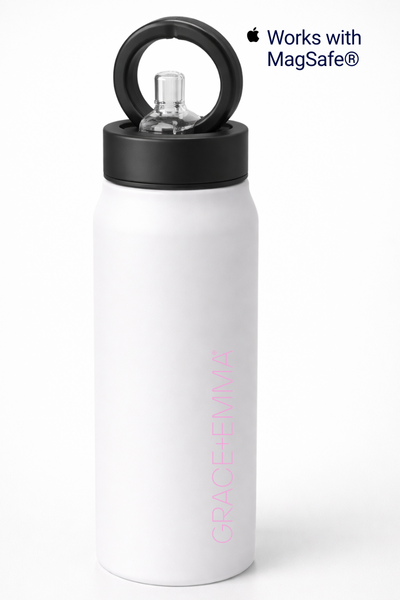 Grace & Emma MagSafe Tripod Water Bottle, White