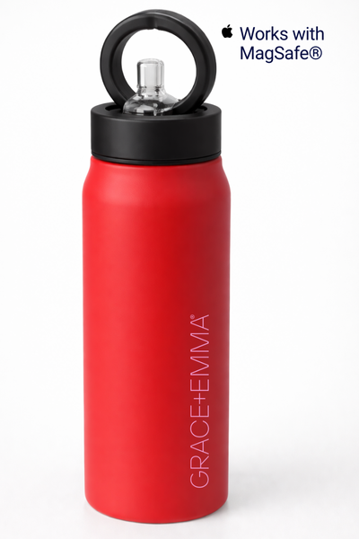 Grace & Emma MagSafe Tripod Water Bottle, Red