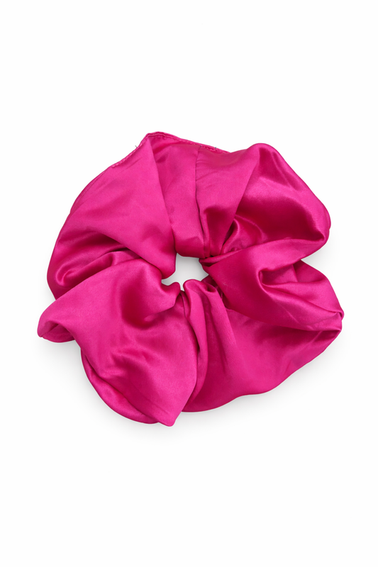 Grace & Emma Magenta Satin Oversized Scrunchie