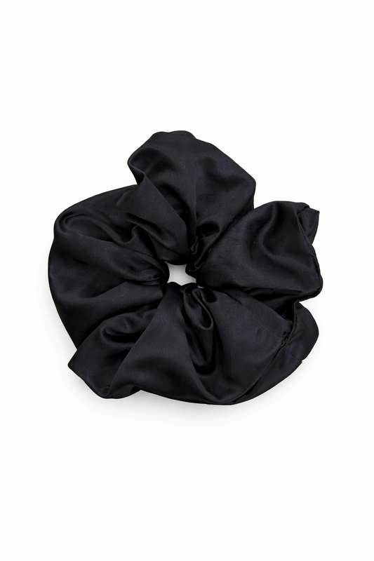 Grace & Emma Black Satin Oversized Scrunchie