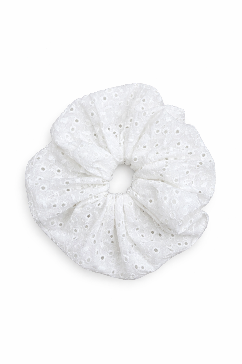 Grace & Emma White Eyelet Lace Oversized Scrunchie